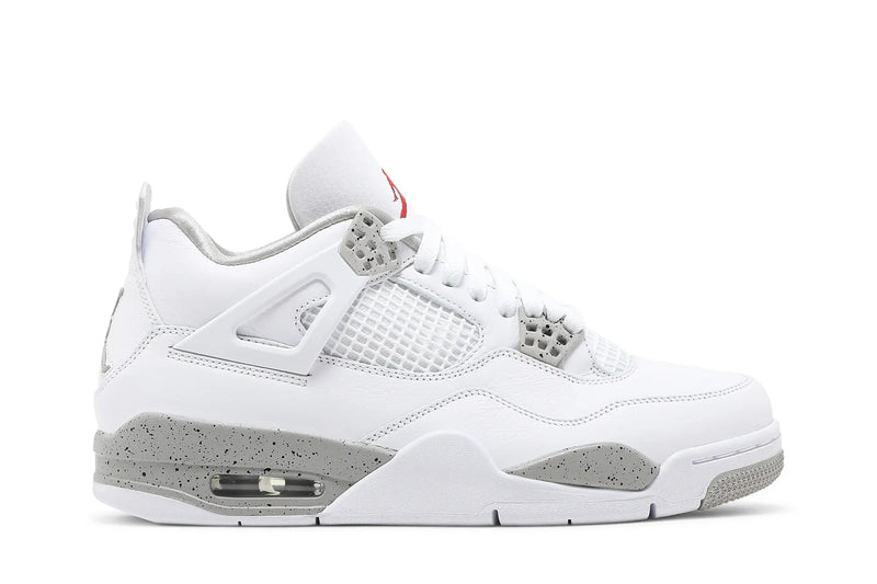 Air Jordan 4 Retro 'White Oreo' – Clean White & Cool Grey on the AJ4's Classic Silhouette
