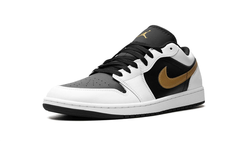 Air Jordan 1 Low 'Gold Swoosh' – Clean White Leather with a Golden Touch
