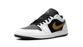Air Jordan 1 Low 'Gold Swoosh' – Clean White Leather with a Golden Touch
