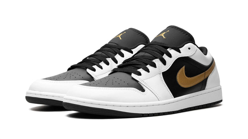 Air Jordan 1 Low 'Gold Swoosh' – Clean White Leather with a Golden Touch