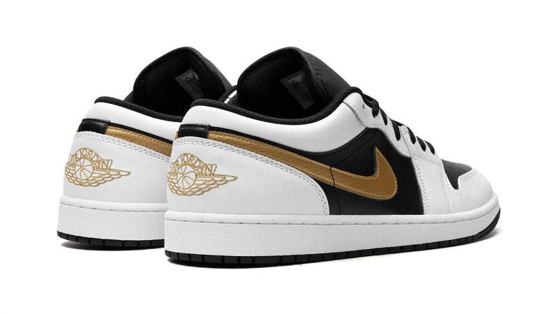 Air Jordan 1 Low 'Gold Swoosh' – Clean White Leather with a Golden Touch