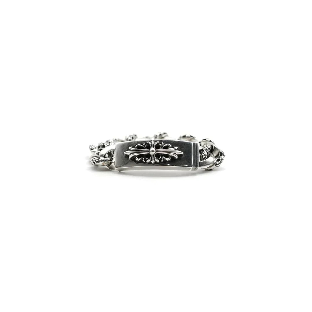 Chrome Hearts Silver Cross Link Cuban Bracelet